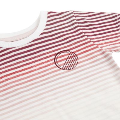 Mini boys red faded stripe t-shirt